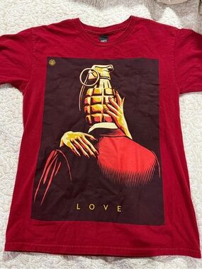 Obey Red Graphic Short Sleeve Tee “Love”